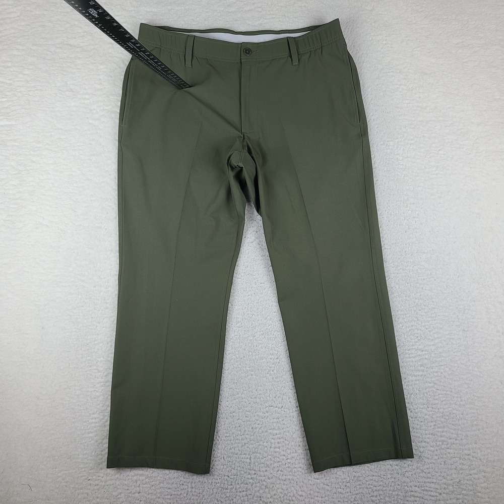 Under Armour Pants Mens 36x28 Olive Green Straight Performance Tech Golf HEMMED